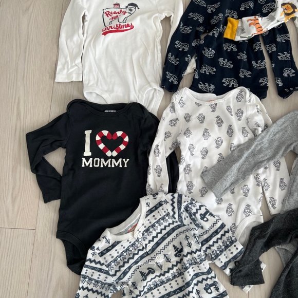 Set of 8 Boy's Bodysuits Playsuits Long Sleeve 12-24 Months - Picture 3 of 3